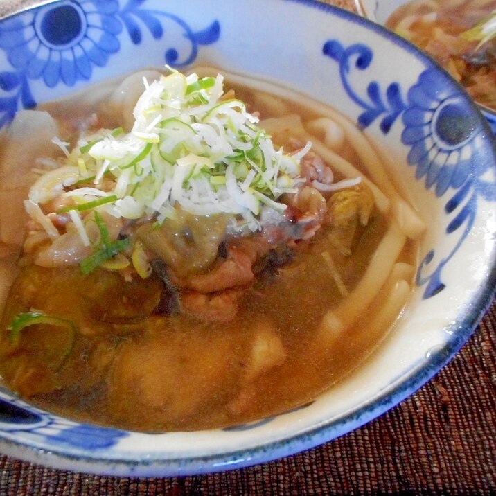 豚肉と白ナスの中華風煮込みうどん